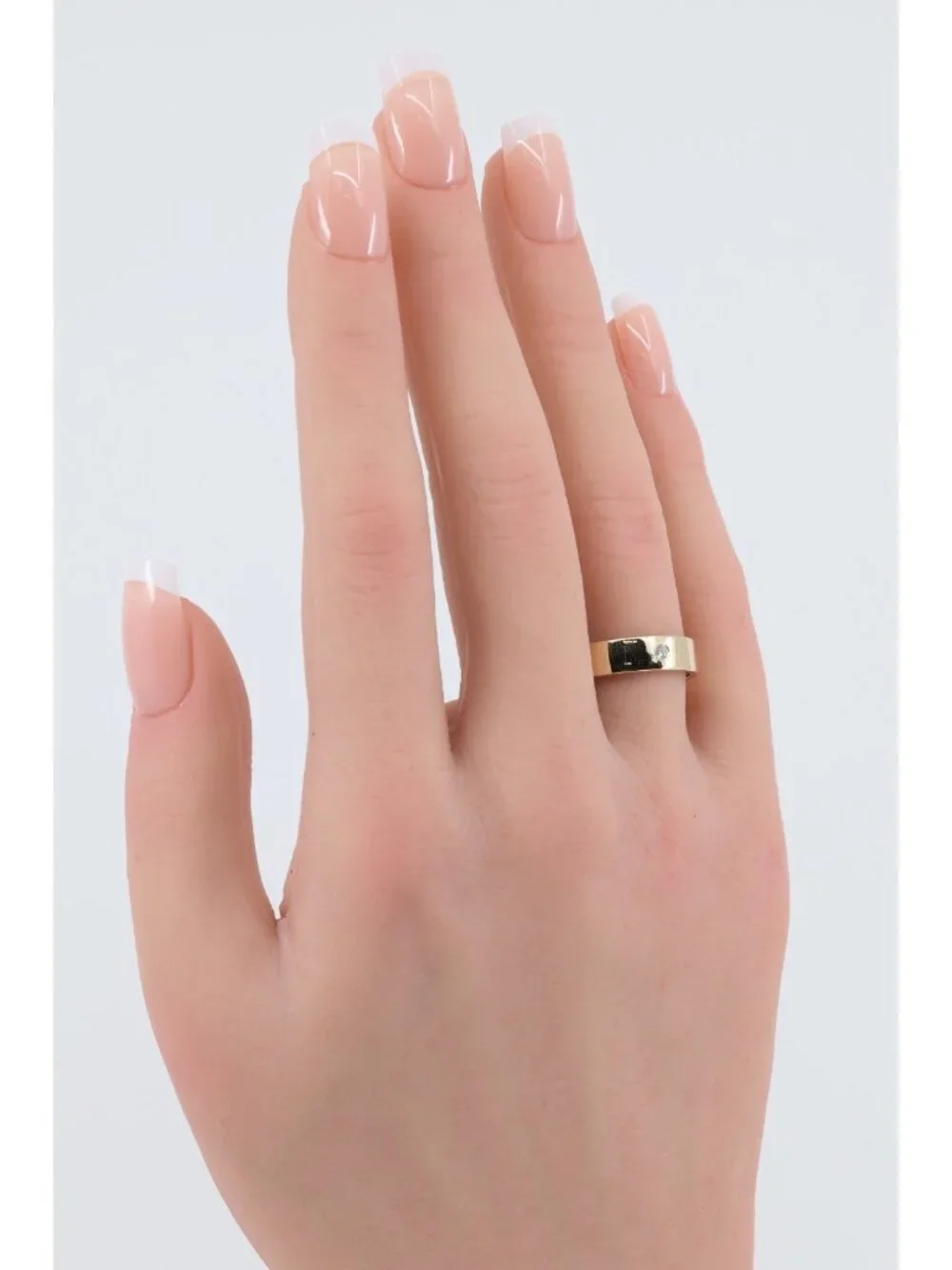 14K Solid Yellow Gold Flush Set Diamond Eternity Wedding Band Ring - Size 6.50